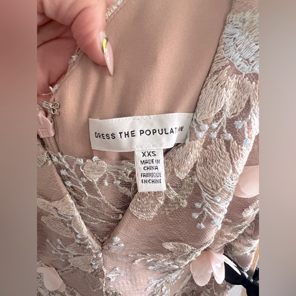🪷🤍DRESS THE POPULATION SIDNEY A-LINE ANKLE GOWN🤍🪷 - Picture 7 of 14